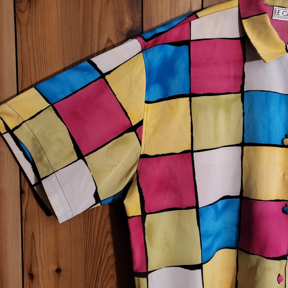 Retro Color Block Button Up - image 2